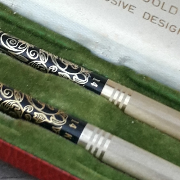 Vintage Writing Pen 14kt Gold Chanel No 5 Ink Set - Picture 11 of 16